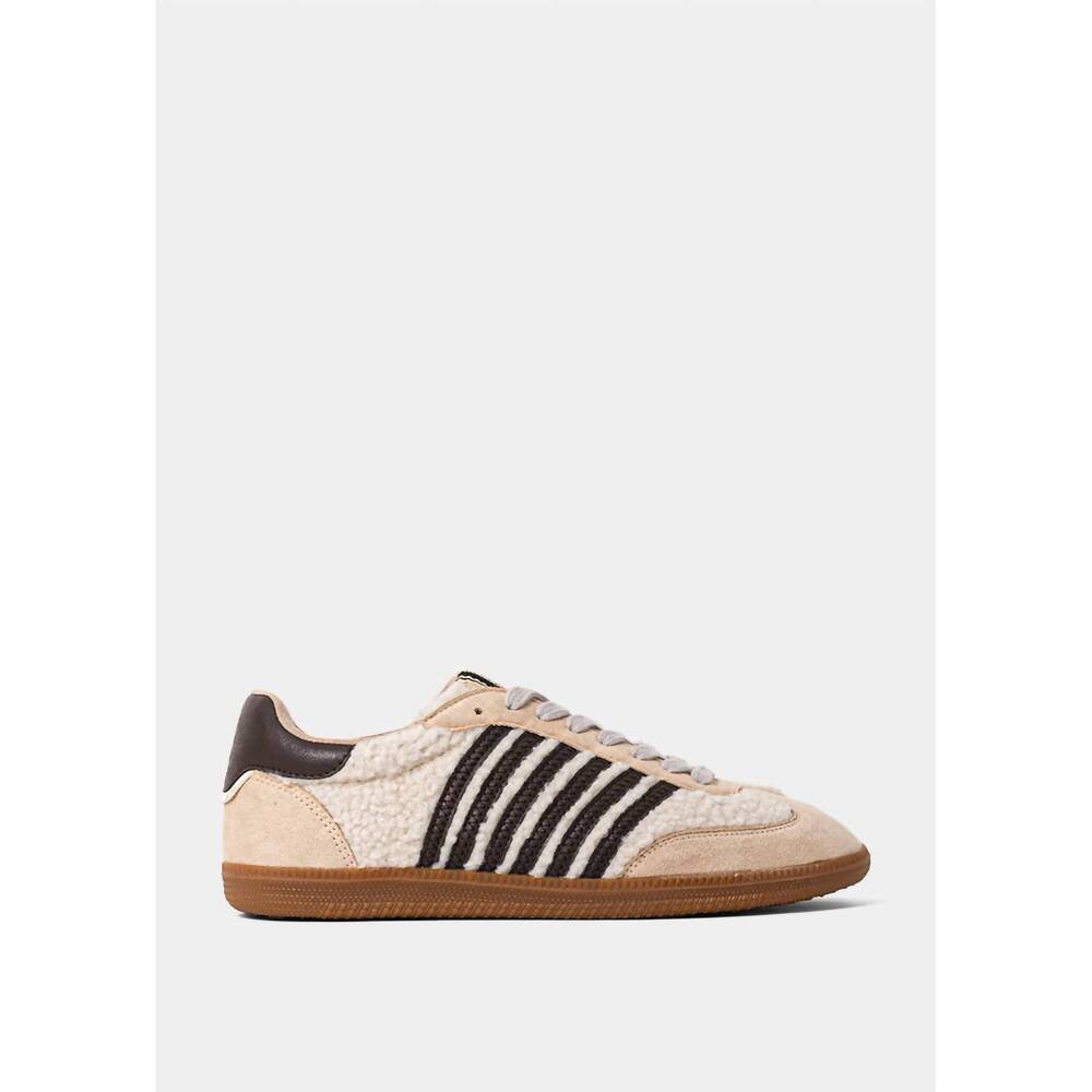 NEW SHU SHOP women's shearling sneaker in beige